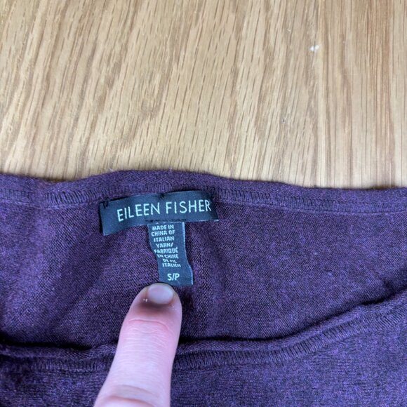Eileen Fisher Purple Long Sleeve Viscose Knit Tunic Sweater – Women’s S/P - Picture 4 of 6